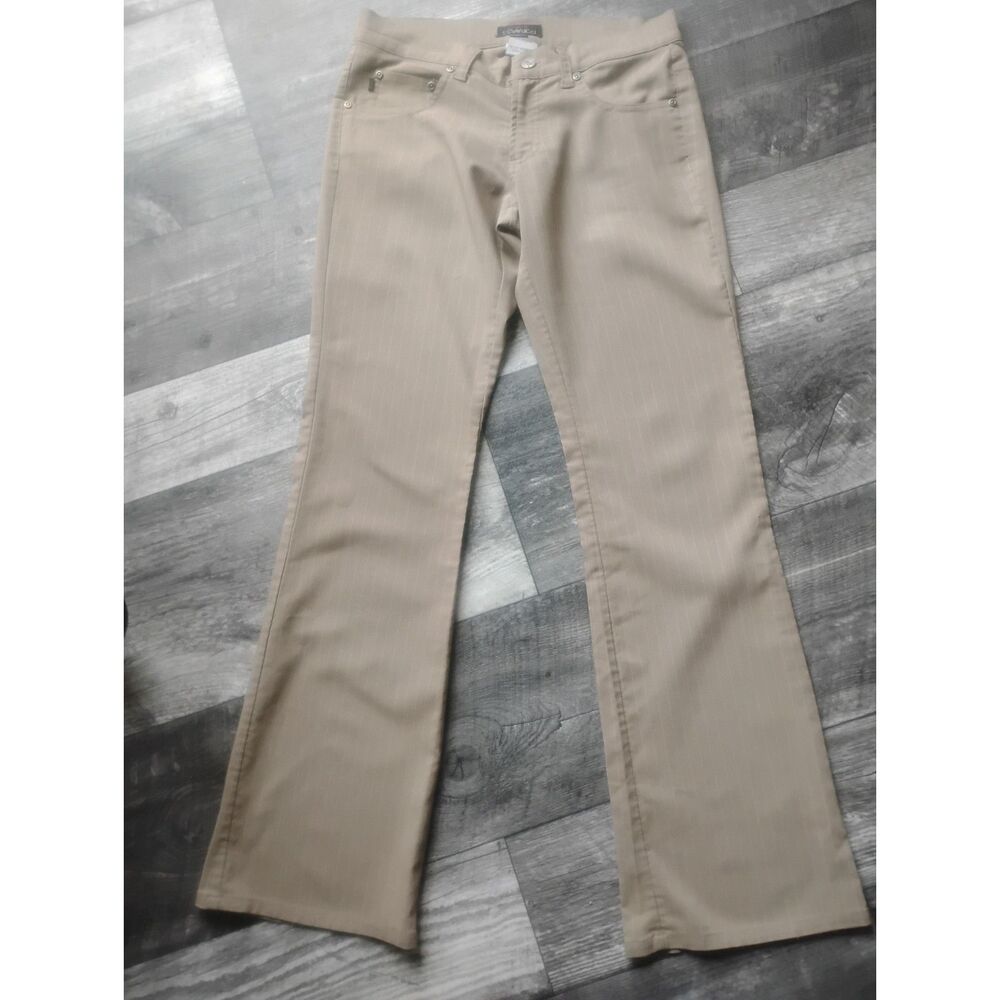 Z. Cavaricci, Stretch, Women's Size 5 Tan Pinstriped Career Pants -Vintage
